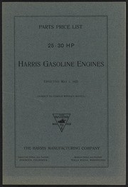 Parts Price List 25-30 HP Harris Gasoline Engines