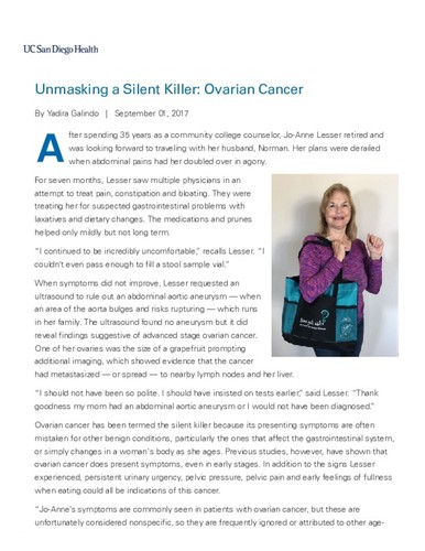 Unmasking a Silent Killer: Ovarian Cancer