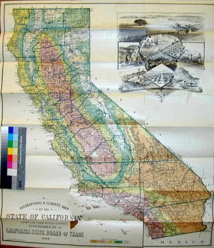 Geographical & Climatic Map of the State of California : Compiled from actual surveys and published by the California Board of Trade