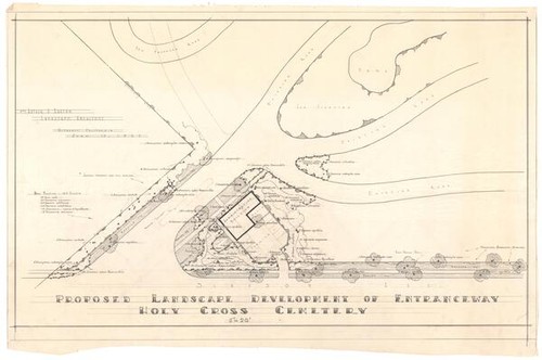 Holy Cross Cemetery, proposed landscape development of entranceway
