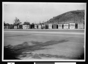 Large boxes on the side of Cahuenga boulevard, September 7, 1936