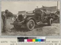 This Oakdale fire outfit cost about $2800 and was paid for by a voluntary 4 cents an acre levy on farms in the district. It throws two good streams of water through lines of chemical hose and will operate in transit with gears in low or second. Metcalf. May, 1928