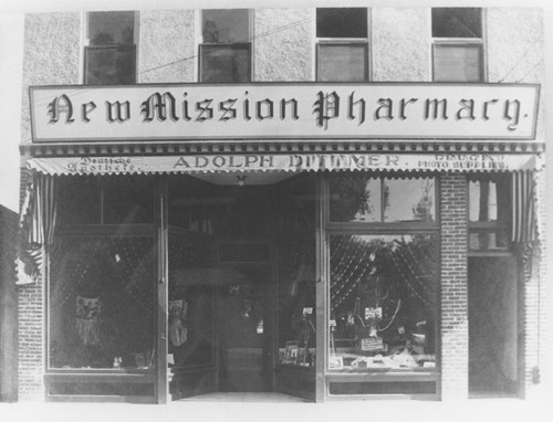 New Mission Pharmacy, Orange, California, ca. 1905