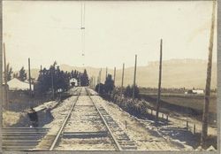 Petaluma & Santa Rosa electric tracks south from the Quarry, 1904