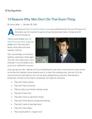 13 Reasons Why Men Don’t Do That Exam-Thing