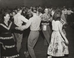 Square dancing at the Sonoma County Fair, Santa Rosa, California, photographed in the 1950s or 1960s