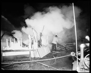 Television studio fire in Hollywood, 1954