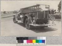 Rio Linda's American La France fire truck with 500 gallon pump and small booster pump. New August, 1928. Cost $10,000. Metcalf. 1928