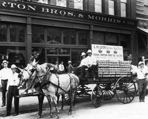 Frank Simpson Fruit Co. wagon on street