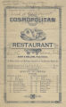 Menu 1890, Cosmopolitan Restaurant