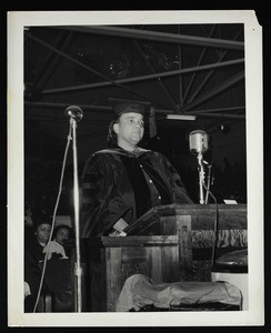 Dr. Mallory speaking at graduation ceremony