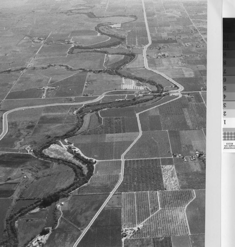 Aerial photograph of the Tuolumne River north of Turlock, California, 1985
