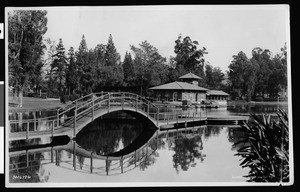 Bridge and boat house in Lincoln Park (formerly Eastlake Park), ca.1924