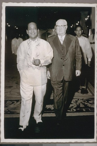 Mr. RSD trip to Orient. President Carlos P. Garcia, Philippines. Mr. R. Stanley Dollar