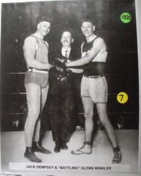Jack Dempsey and "Battling" Glenn Winkler Jack Dempsey, heavyweight boxing champion of the world, appearing in Sebastopol on April 15, 1920
