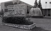 Sign outside Dr. Gene Scott's Faith Center church complex, Glendale, 1980