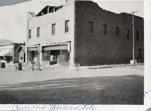 Banning Odd Fellows Hall after the 1918 San Jacinto earthquake