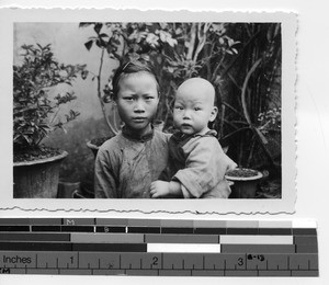 Two orphans at Luoding, China, 1936