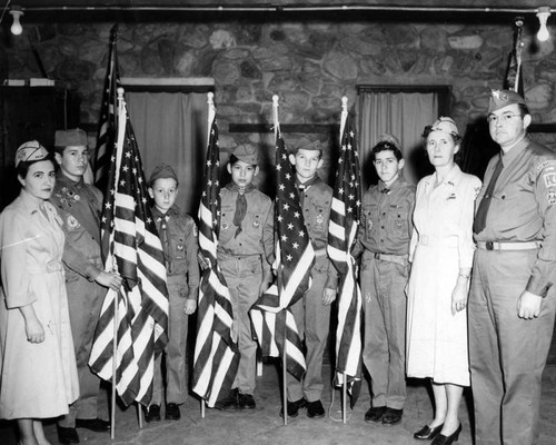 Scout troop accepts flags