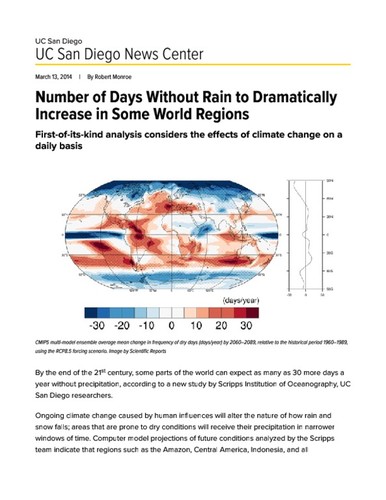 Number of Days Without Rain to Dramatically Increase in Some World Regions