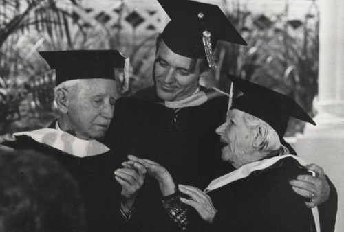 William S. Banowsky with honorary doctorate recipients, 1975