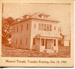 Original Masonic Hall in Sebastopol in 1905 at the corner of North Main and Wallace Street