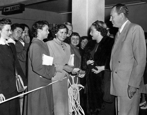 Dorothy Lamour and husband greet fans