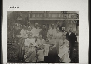 Inspector Schreiber of the Bremen Mission with a group of missionaries