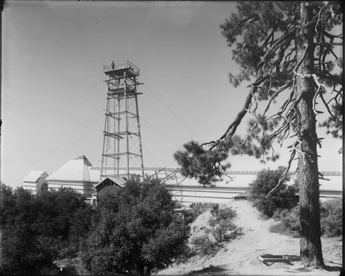 Tower and solar telescope building at Mount Wilson Observatory