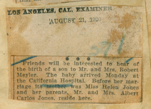 A son for Mr. and Mrs. Robert Meyler