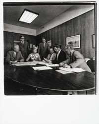 Group of Exchange Bank officials in a planning session, Santa Rosa, California, 1965