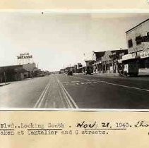 "Del Paso Blvd. Looking South. Nov. 21, 1940. Thanksgiving Day. Picture taken at Cantalier and G Streets."