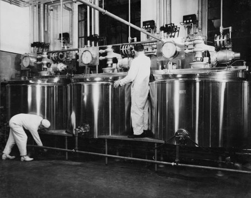 Adohr Farms milk processing equipment, circa 1936