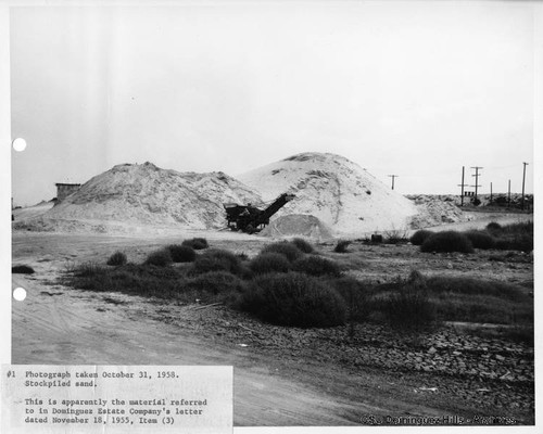 Sand piles with shrubs