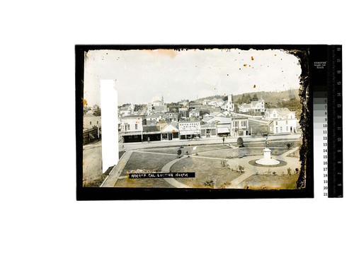 Arcata Cal. Looking North [View of Arcata Plaza and the town north of it]