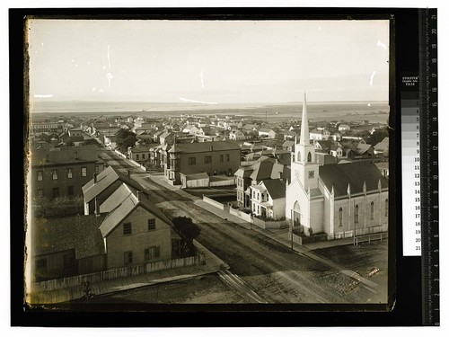 Bird's eye view of Arcata [Southwest view from H and 12th Streets]