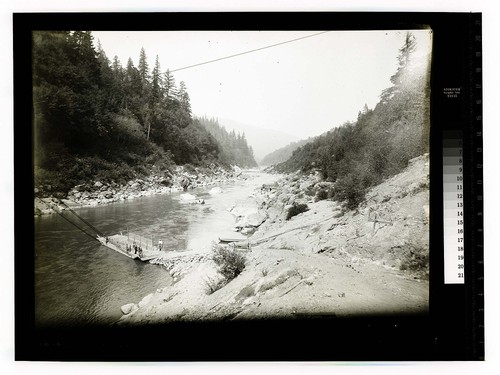 [Martin's Ferry on Klamath River and a dugout canoe nearby]