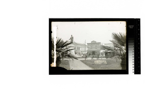 Plaza scene,Arcata [View of statue of William McKinley]