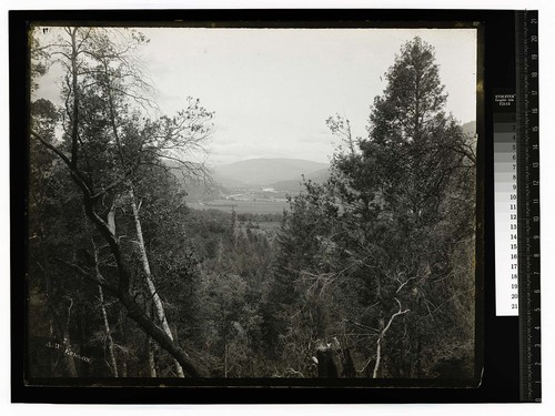 Scene at Hoopa Valley [Bird's eye view of Hoopa Valley]