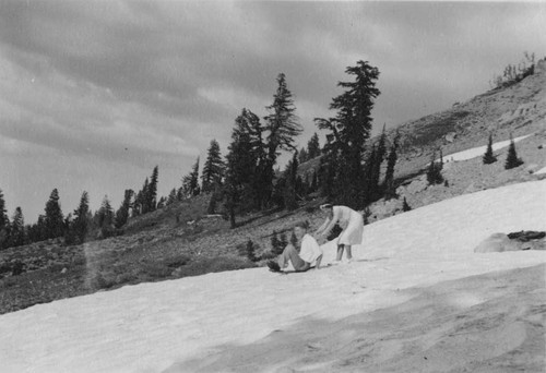 [Playing in the snow at Ebbet's Pass]