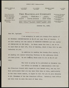 Harold Strong Latham, letter, 1932-10-20, to Hamlin Garland