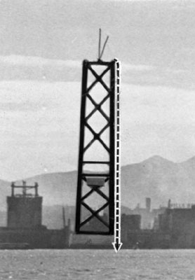[View of pier twenty four of San Francisco-Oakland Bay Bridge during construction]