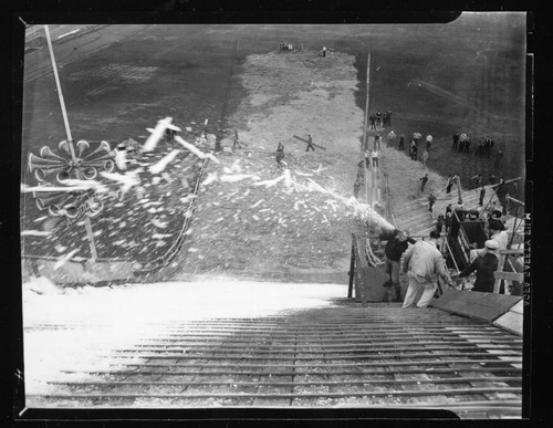 Ski jump, Los Angeles Memorial Coliseum, Los Angeles. 1938