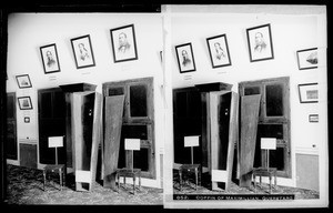 Maximillian's open and empty coffin in the Historical Building, Queretaro, Mexico, ca.1905-1910