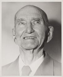 Portrait of an unidentified elderly man at the Sonoma County Fair, Santa Rosa, California, 1957