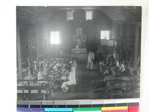 Bethel church is used as a classroom for the catechist students, Morondava, Madagascar, 1935(?)