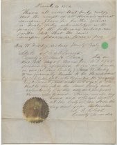 Certificate of Manumission for Sampson Gleaves