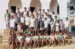 East Jeypore, India. Boys at the Gunupur Boarding School. Back row, in the middle: Rev. Bancha