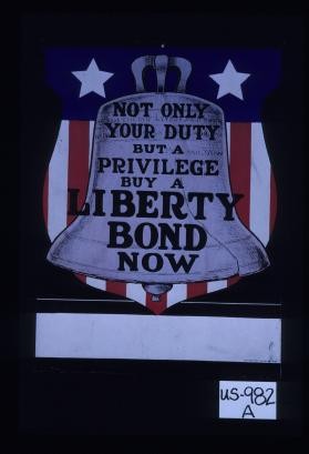 Not only your duty but a privilege. Buy a Liberty bond now