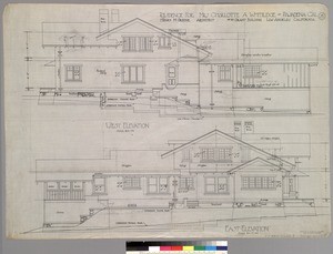 West elevation, east elevation, residence for Mrs. C. A. Whitridge